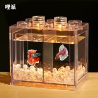 ₪✻ↂInternet nổi tiếng máy tính để bàn Thái cá betta bể phòng khách nhỏ cảnh quan sinh chai acrylic khối xây dựng hộp min