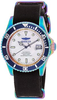 Invicta Men's Pro Diver Stainless Steel Automatic-self-Wind Watch with Nylon Strap, Black, 22 (Model: 27632)