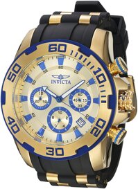 Invicta Men's Pro Diver Stainless Steel Quartz Watch with Silicone Strap, Two Tone, 26 (Model: 22308)