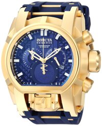 Invicta Men's Reserve Stainless Steel Quartz Watch with Silicone Strap, Blue, 34 (Model: 25608)