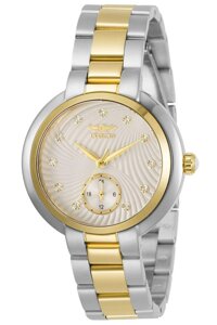 Invicta Women's Angel Quartz Watch with Stainless Steel Strap, Silver, Gold, 16 (Model: 31197)