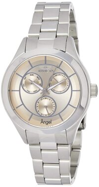 Invicta Women's Angel Quartz Watch with Stainless-Steel Strap, Silver, 18 (Model: 21693)