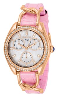 Invicta Women's Angel Quartz Watch with Stainless Steel Strap, Pink, 17 (Model: 31190)