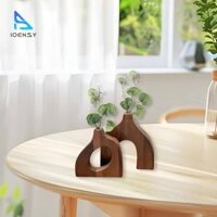 Ioensy Bộ 2 Món Bình Hoa Bằng Gỗ Nhà Khách Thanh Lịch Bình Trang Trí Đa Năng Thiết Thực Trang Trí Cho Kệ Phòng Ngủ