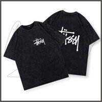 IOO | Áo phông nam wash áo thun basic cổ tròn in hình unisex ulzzang 100% cotton