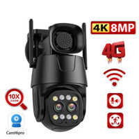 IP Camera Wifi/4G PTZ 4MP+4MP Dual Lens 2.8mm-8mm 10X Zoom Outdoor AI Human Tracking Color Night Vision Security Camera