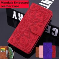 IPhone 11 Pro Max X Xs Max Xr IPhone11 I11 Mandala Embossed Leather Phone Case Magnet Flip Protection Wallet Card Slots Bracket Shockproof Soft Casing Cover Shell
