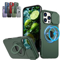 Iphone 13 12 PRO MAX Giá đỡ vòng xoay Vỏ điện thoại cho 11 PRO MAX trengthen Vỏ bảo vệ từ tính IP XS MAX XS 7P 8P 6 Vỏ chống cháy nổ có ống kính