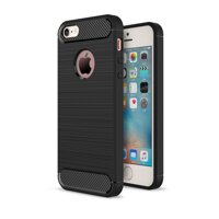 IPhone 5 s Se cực Chải Sợi Carbon Slim Armor Mềm Lưng Điện Thoại TPU Full Dành Cho Apple iPhone 5/ 5 s/SE-quốc tế [bonus]