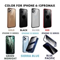 [IPhone 6 - 13 Promax] Ốp 2 Mặt Kính Cường Lực Chống Nhìn Trộm - Ốp Nam Châm Cường Lực - Chống Xước Chống Va Đập