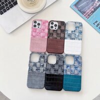 Iphone caseinsTrend Họa Tiết Mới Retro Denim Khâu Họa Tiết Cá Sấu Apple 15 / 14 Vỏ Điện Thoại Nửa Gói Influencer Phong Cách Hợp Thời Trang 15promax Làm Mát