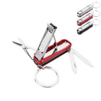 IPRee® 3Cr13 Stainless Steel 5 in 1 EDC Tools Nail Clipper File Screw Driver Scissor Keychain