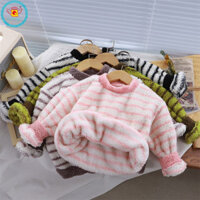 Iq Angel Áo dài tay trẻ em Áo lông cừu san hô ấm áp cho mùa thu đông Thích hợp cho bé trai và bé gái