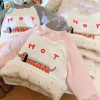 Iq Angel Áo dài tay trẻ em Áo nhung dày dặn ấm áp cho mùa thu đông Thích hợp cho bé trai và bé gái