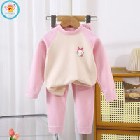 Iq Angel Bộ đồ ngủ trẻ em Bộ đế ấm áp cashmere mùa thu đông dành cho nam và nữ