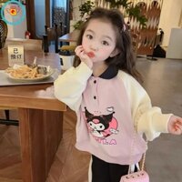 Iq Angel Girls Áo thun dài tay Polo màu hồng Áo thun Kuromi cỡ vừa đến cỡ lớn