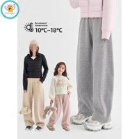 Iq Angel Girls 'Casual Quần Thu Đông Đa Năng Giảm Béo Và Thẳng Rời Lót Lông Cừu Ấm Áp Machete Lau Nhà Quần