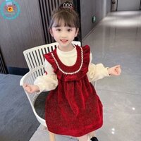 Iq Angel Girls Váy Nhung Và Dày Phong Cách Công Chúa Năm Mới Ấm Áp Thu Đông