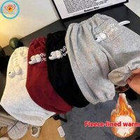 Iq Angel Quần trẻ em Thảm thực vật và dày Họa tiết chó con Thích hợp cho bé trai và bé gái Ấm áp cho mùa thu đông