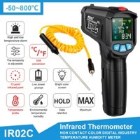 IR02 Series Industrial Infrared Thermometer Temperature Measuring Tool Thermometer Oil Temperature Measuring Oven Infrared Thermometer Temperature Thermometer Electronic Thermometer Non-Contact IR02B IR02C With Temperature Probe IR02C Ambient Temperature