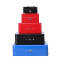 Iron Box Portable Small Cash Box Desktop Storage Box Safe Box with Lock Cash Register Change Password Box G2SH