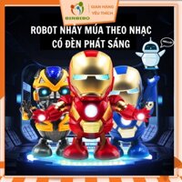 Iron man đồ chơi robot nhảy múa theo nhạc có đèn phát sáng cực vui cho bé- Binbibo