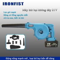 IRONFIST Máy thổi lá không dây điện IRONFIST, Pin dung lượng cao, Máy hút bụi sạc cầm tay makita với công tắc tự khóa, để chăm sóc bãi cỏ / bụi / thú cưng