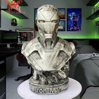 IronMan Mô hình tượng bán thân 36cm màu Bạc Tony Stark MK46 Decor phòng Gaming,bàn làm việc,quà tặng sinh nhật.