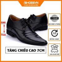 [ISHOGG10P-giảm 10% đơn từ 400K]Giày công sở tăng chiều cao 7cm da bò ISHOESVN IS119_Giày nam
