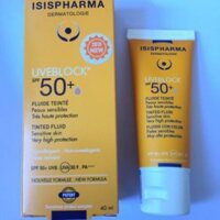 ISIS PHARMA UVEBLOCK SPF 50+ TINTED FLUID 40ML. KEM CHỐNG NẮNG DÀNH CHO DA NHẠY CẢM. (MÀU TRẮNG)