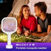 Isita Fly Swatter Trap, LED USB Sạc Điện Bug Zapper, Mini Tự Động Đèn UV Côn Trùng Vợt Nhà Ngoài Trời