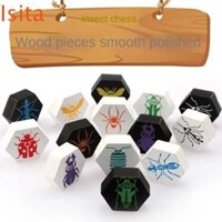 Isitaftb Cờ Vua Lục Giác, Giáo Dục Montessori Trò Chơi Ban Tổ Ong Mới, Giải Trí Gia Đình Bằng Gỗ Vui Nhộn 2 Người Chơi Trò Chơi Bàn Xếp Hình Đảng Gia Đình