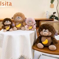 Isitaftb Đồ Chơi Khỉ Sang Trọng, Gối Nhồi Bông Chuối Kéo Ra Mô Phỏng Búp Bê Khỉ, Mới Lạ Kawaii Hoạt Hình Siêu Mềm Khỉ Thú Nhồi Bông Trẻ Em Sinh Nhật Giáng Sinh