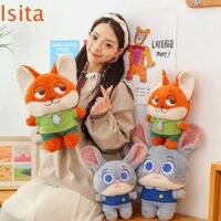 Isitaftb Nick Wilde Plushie Doll, Bộ sưu tập thỏ Judy Doll Đồ chơi sang trọng, Búp bê sang trọng Phim hoạt hình lông tơ PP Cotton Nick Judy Đồ chơi thú nhồi bông Người lớn Trẻ em