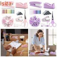 Isitaftb Stapler Set, Tape Dispenser Staple Remover Bộ dụng cụ văn phòng, Scrapbook Tool Kéo và Tab Kẹp giấy Phụ kiện bàn làm việc để bàn Phòng hội nghị