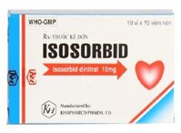Isosorbid 10mg (Isosorbid Dinitrat – Khapharco)/M9 – Thuốc điều trị đau thắt ngực, bệnh tim mạch (hộp 10 vỉ x 10 viên)