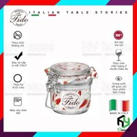 ITALY-Hũ thủy tinh nắp cài FIDO 200ml thân tròn đựng pate, đựng sốt, mứt - Bormioli Rocco