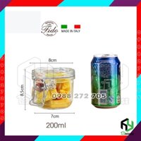 ITALY-Hũ thủy tinh nắp cài FIDO - Bormioli Rocco - 200ml - Siêu kín hơi - Glass jar with airtight lid