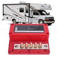 Iuxishop Khối thiết bị đầu cuối phân phối năng lượng DC48V 300A 5 Cực hiệu hiệu pin hiệu quả kết nối an toàn cho xe du thuyền (màu đỏ: kết nối đường tích cực)