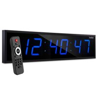 Ivation Huge 24" Inch Large Big Oversized Digital LED Clock with Stopwatch, Alarms, Countdown Timer & Temp - Shelf or Wall Mount (Blue) | 6-Lev...