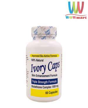Ivory Caps Pills: Thuốc uống làm trắng da tự nhiên với Glutathione 1500mg - 60 viên
