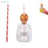 [Ivy] Chai bảo trợ rỗng để uống, cốc có thể tái sử dụng có lỗ hút, Chai nhựa Mini Patron Tequila, Cốc chai rượu Patron TỐT