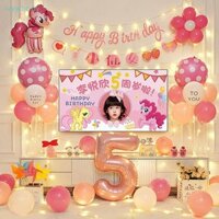 [Ivy] My Little Pony Bóng Cầu Vồng Ngựa Hồng Cao Su Ballon Sinh Nhật Hoạt Hình Động Vật Dự Tiệc Cung Cấp Cho Bé Tắm Bé Gái Trang Trí TỐT