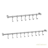 Ivy Thép không gỉ Treo Tường Nồi Chảo Giá Treo Đường Sắt Nhà Bếp Thanh Thẳng Nắp Dụng Cụ Nấu Ăn Nhà Tổ Chức Phòng Tắm