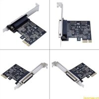 Iwo Cổng song song DB25 25Pin PCIE Riser Card Máy in LPT sang PCI-E cho Bộ chuyển đổi thẻ Express AX99100