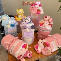 Iyrkml793 Bó Hoa Búp Bê Sang Trọng, Hiệu Trưởng Chó Hello Kitty Dâu Gấu Bó Hoa, Quà Tặng Sinh Nhật Kawaii Kỷ Niệm Hoạt Hình Sanrio Hoa Nhân Tạo Bó Hoa Khách Cưới
