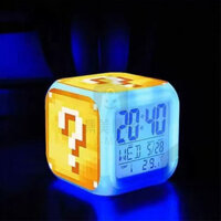 J-MAX⭐Minecraft Đồng hồ báo thức Trò chơi xung quanh Trẻ em Đèn LED Đổi màu đầy màu sắc Phát sáng Đèn ngủ Dấu hỏi Đèn Đồng hồ báo thức nhỏ