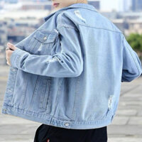 [J02]Aó Khoác Jean Xanh Rách Sành Điệu