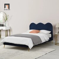 J2 Giường ngủ màu xanh đậm chân inox GN68 Gidea lọt lòng 1m6 x 2m