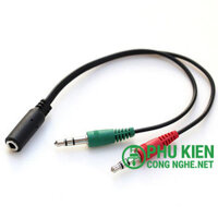 Jack 3.5mm 2 đầu đực ra 1 đầu cái